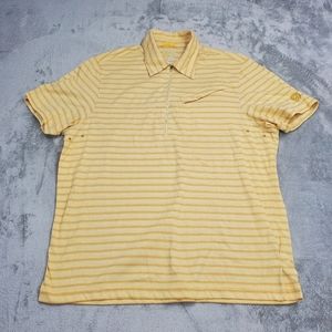 Mountain Hardwear 1/2 Zip Polo Pullover Yellow Stripes Performance Shirt Mens XL